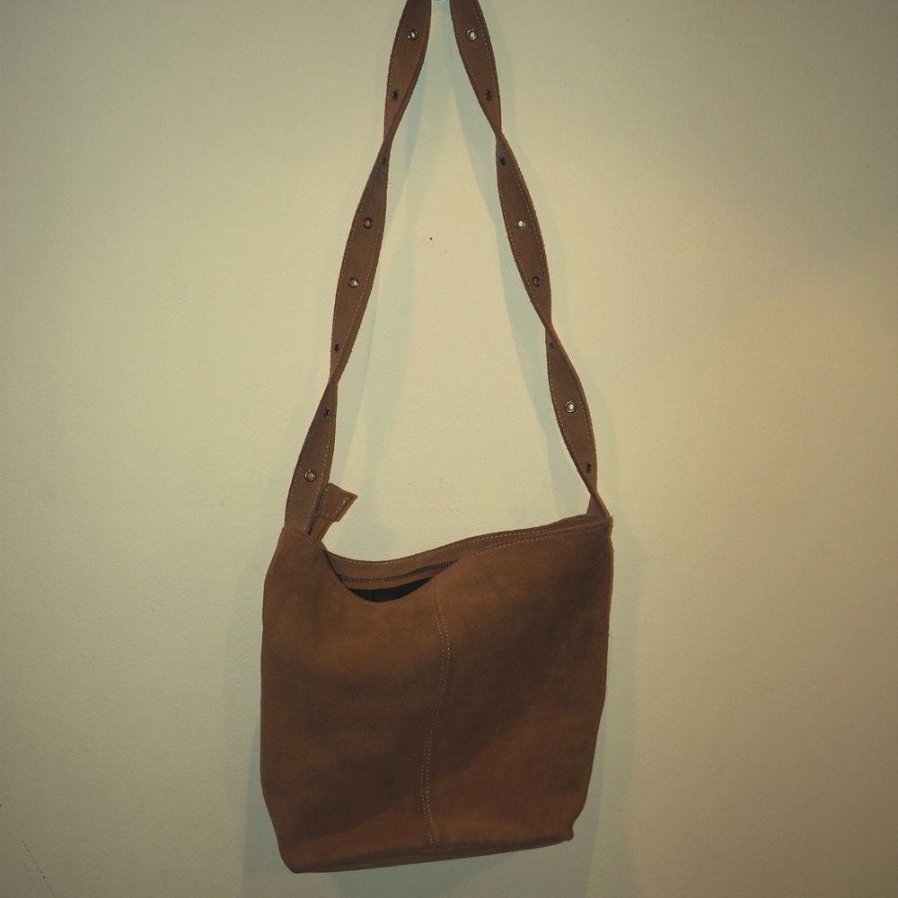 Tan/brown, suede bag
